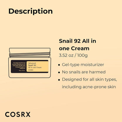 [Cosrx] Advanced Snail 92 All In One Cream 100ml